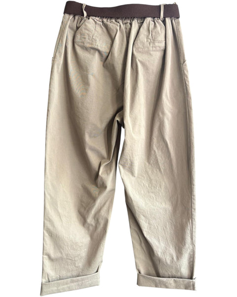Ruby cotton twill belted trousers - Taupe