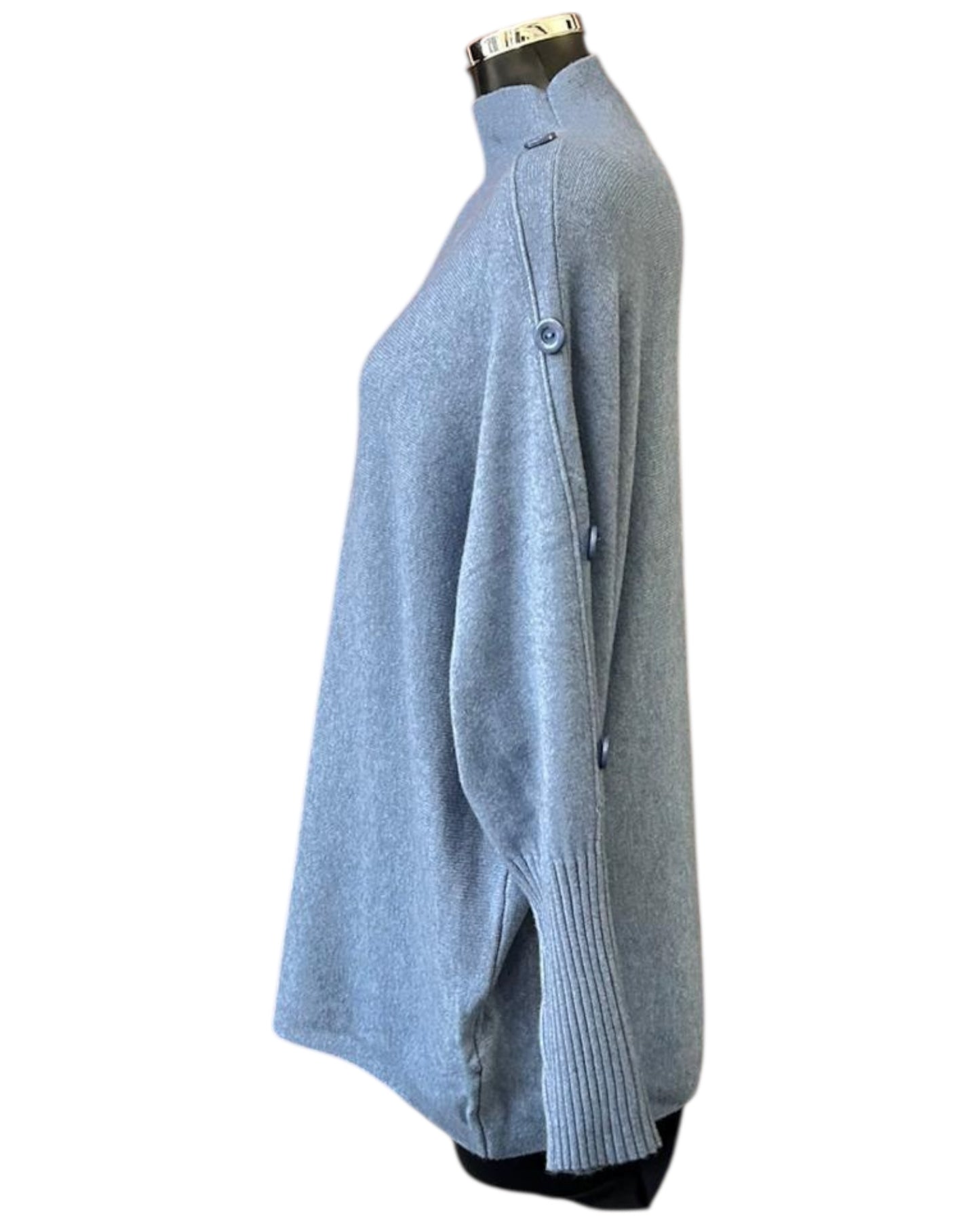 Simone button shoulder jumper - Denim