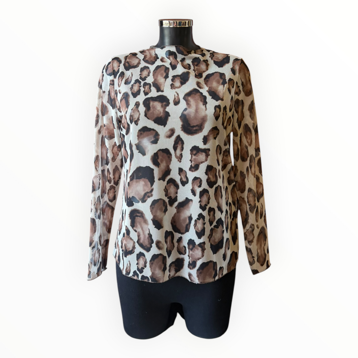 Mandy mesh top - animal beige