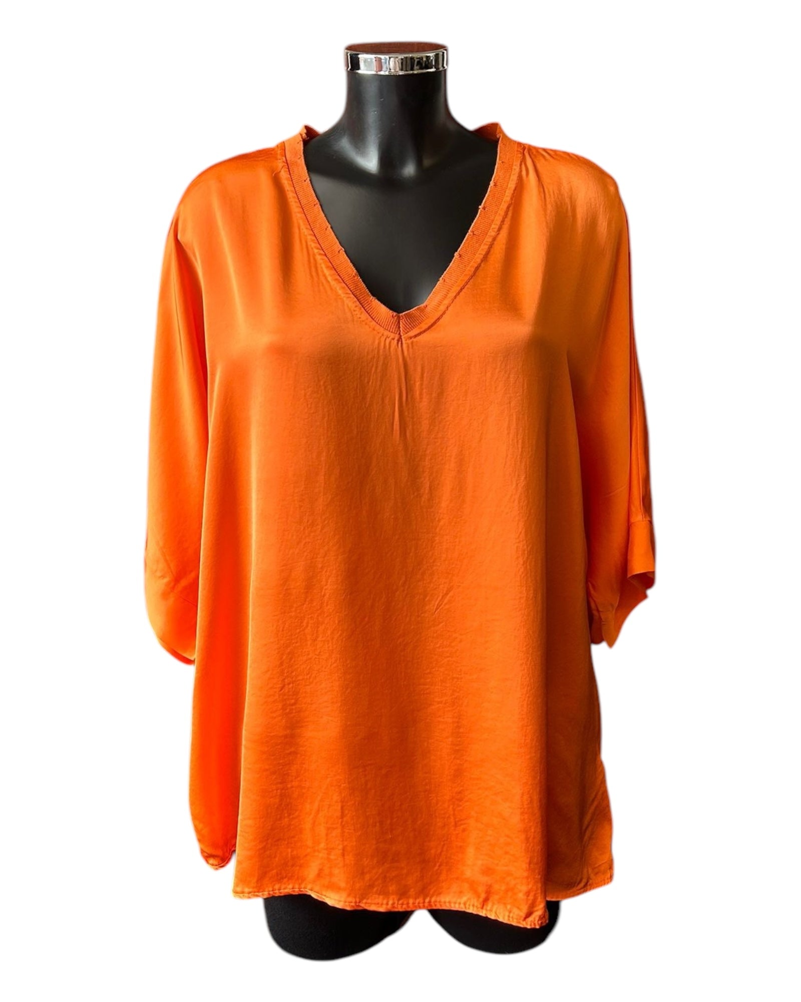 Tula silky batwing v neck top - Orange