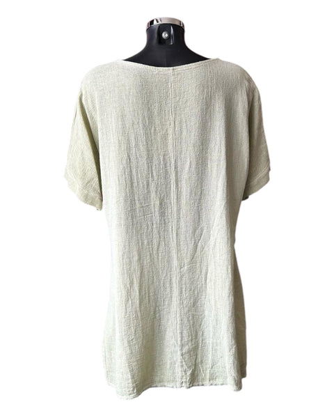 Casey range split side tunic top - Lime