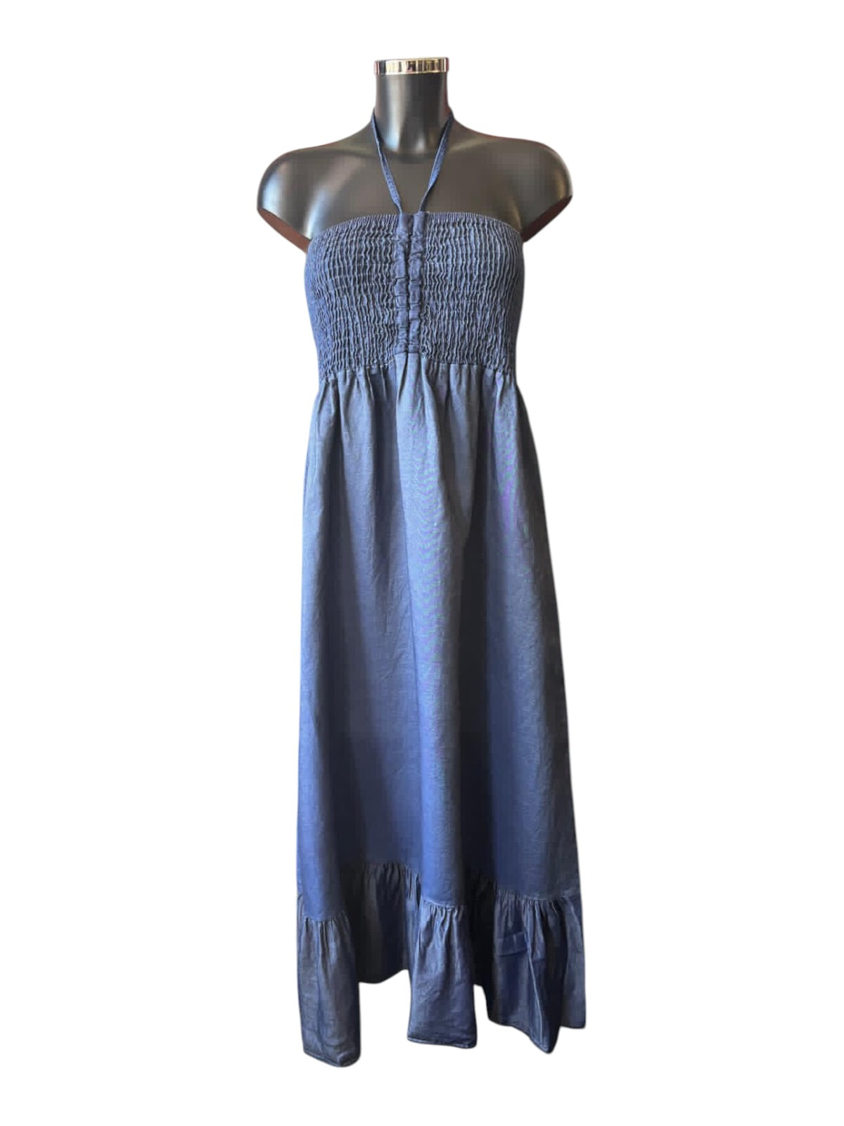 Marley chambray strapless dress - Dark denim