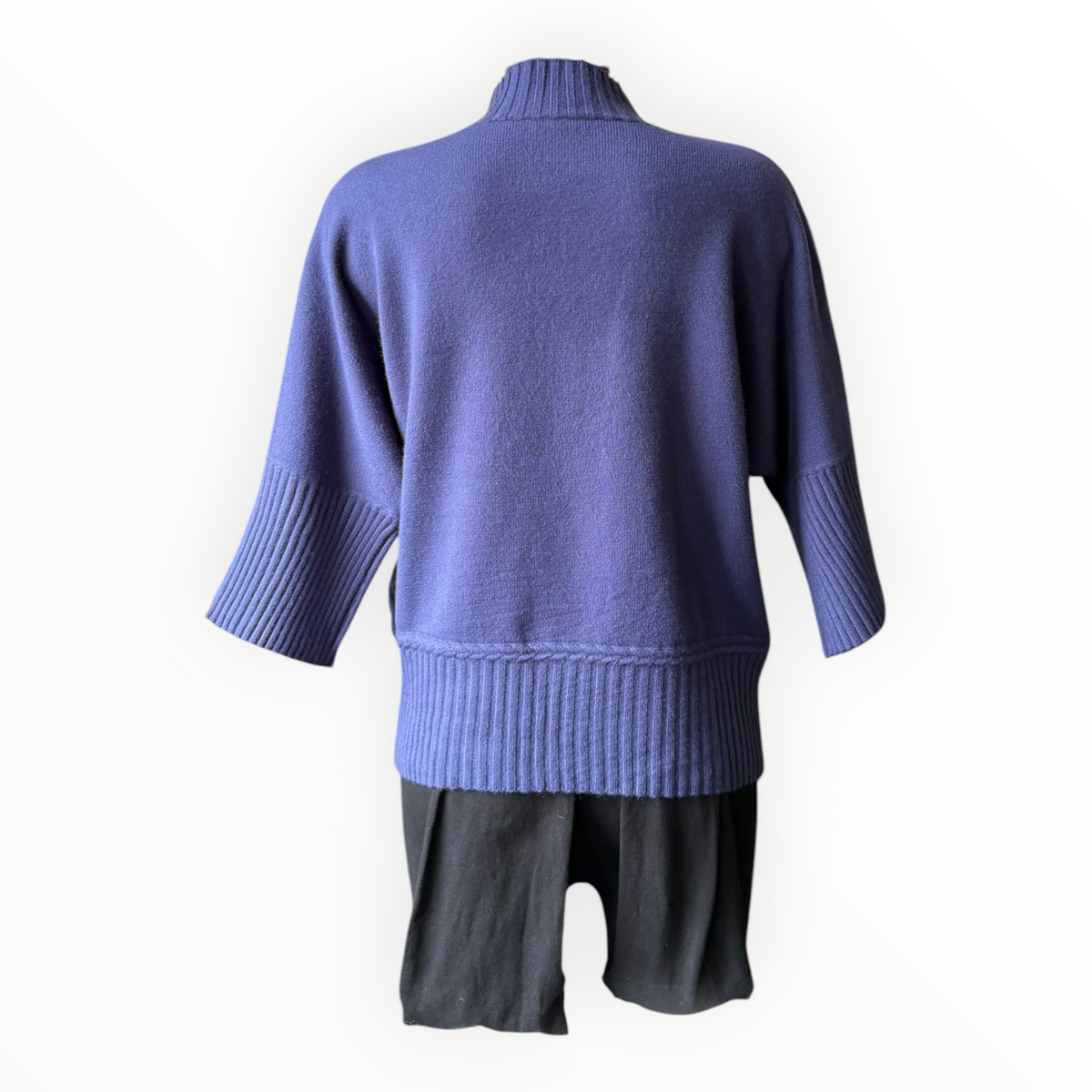 Abigail ribbed neck, hem & cuffs jumper - Navy