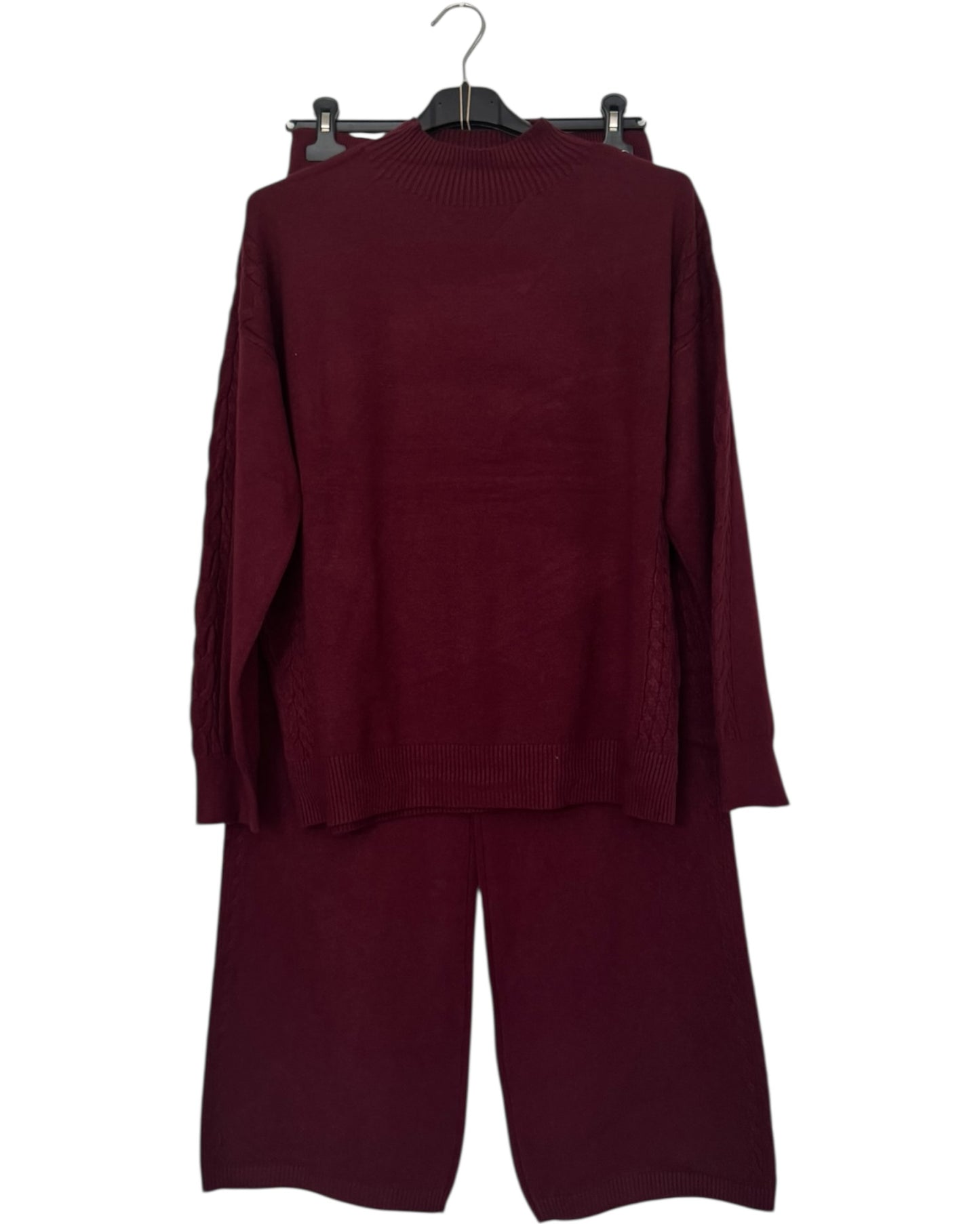 Amelia cable side coord trouser suit - Bordeaux