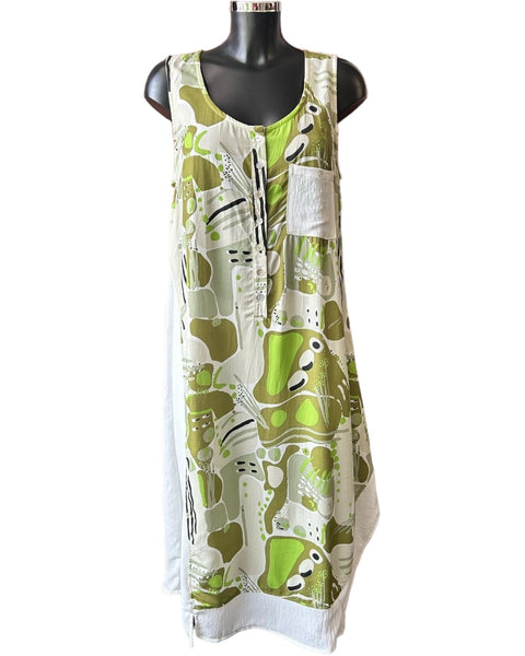 Tara Vao Kira contrast fabric dress - Green mix