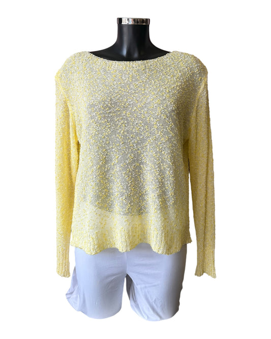 Eliza boucle knit lightweight jumper - Lemon