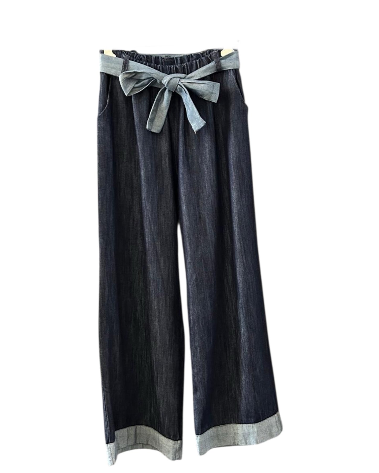 Robyn wide leg turn up jeans - Dark denim