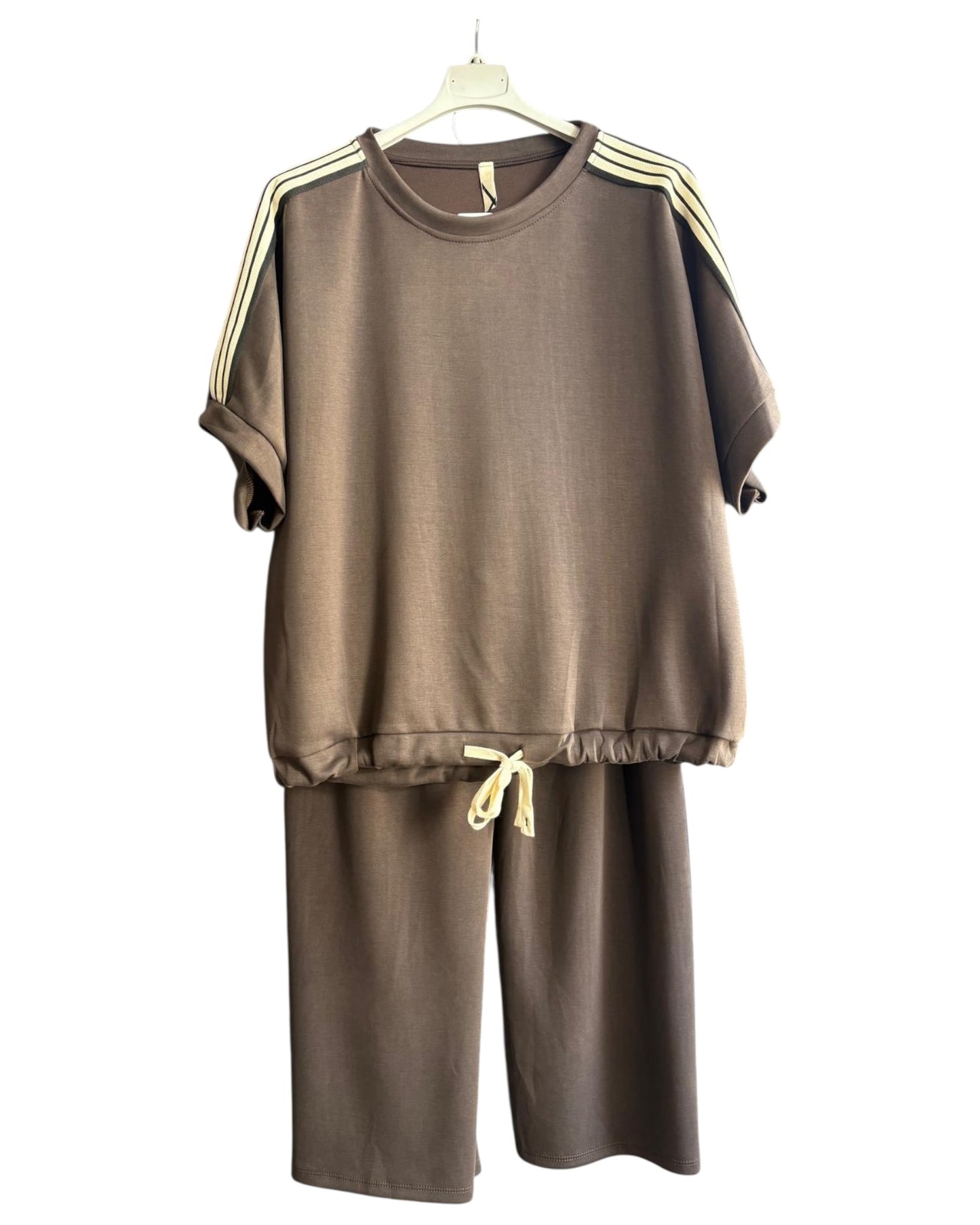 Darcy stripe side co-ord trouser suit - Chocolate