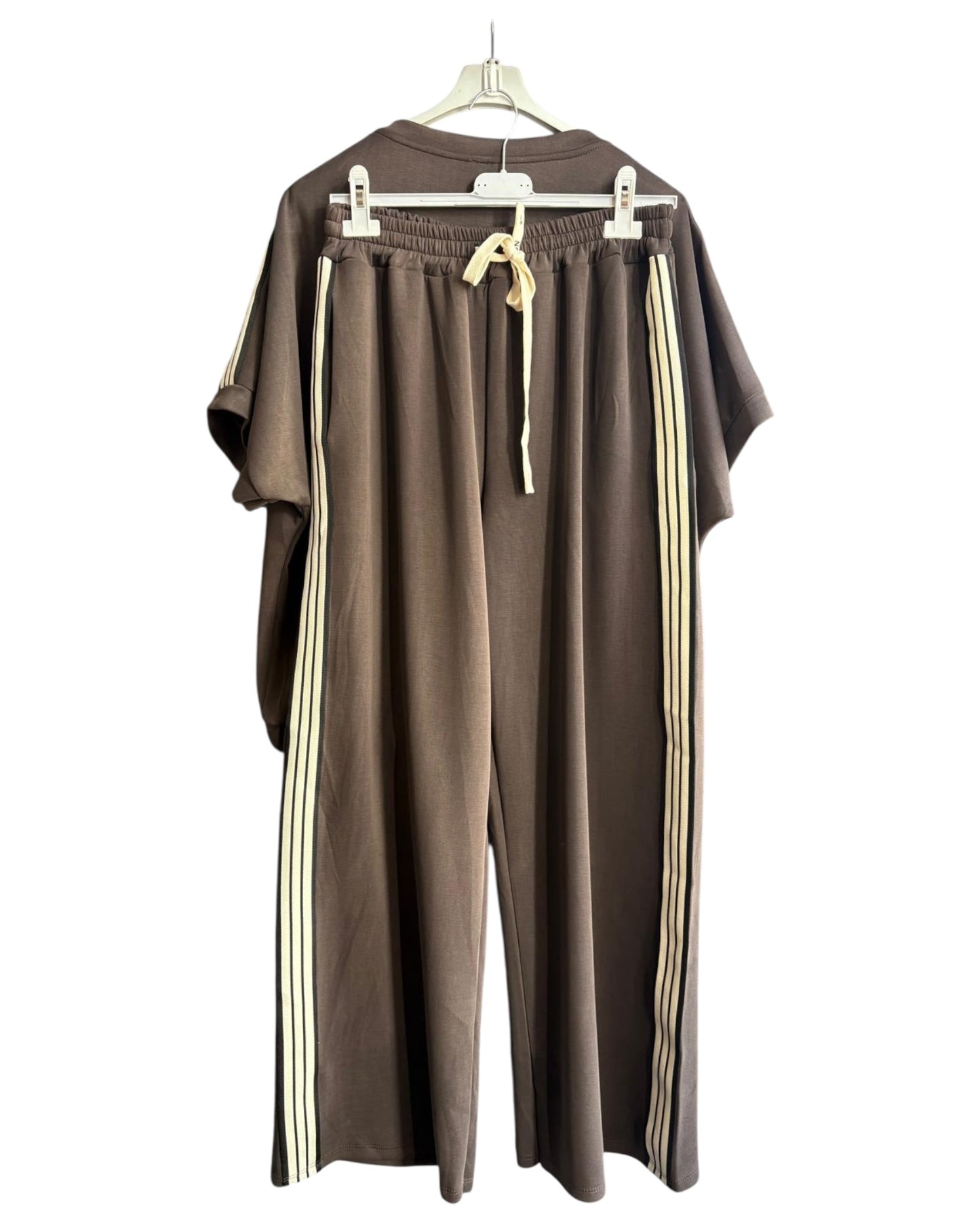 Darcy stripe side co-ord trouser suit - Chocolate