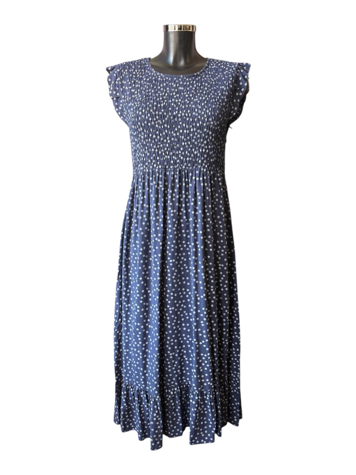 Molly midi dress - Navy spot