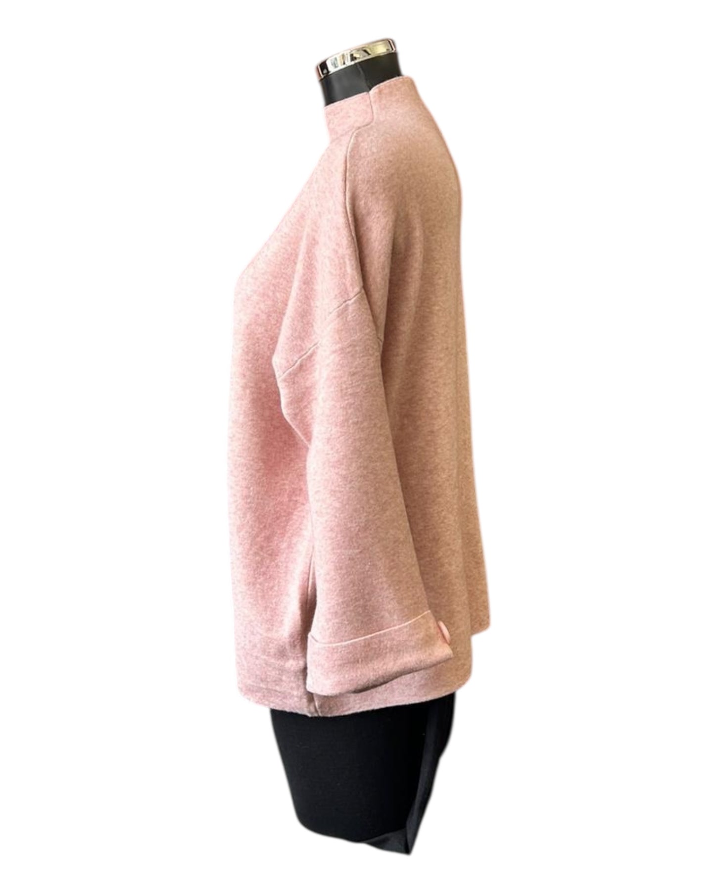 Ruby split front high neck jumper - Pink