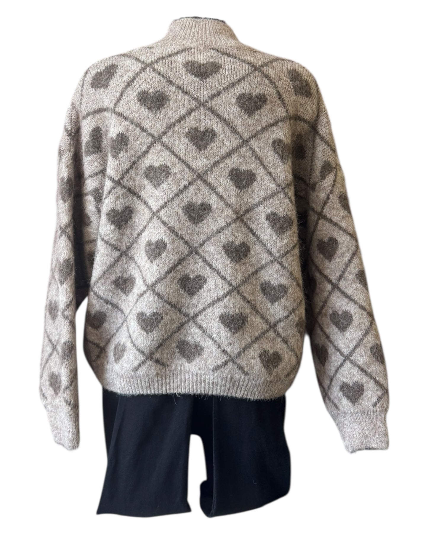 Chloe criss cross heart jumper - Taupe