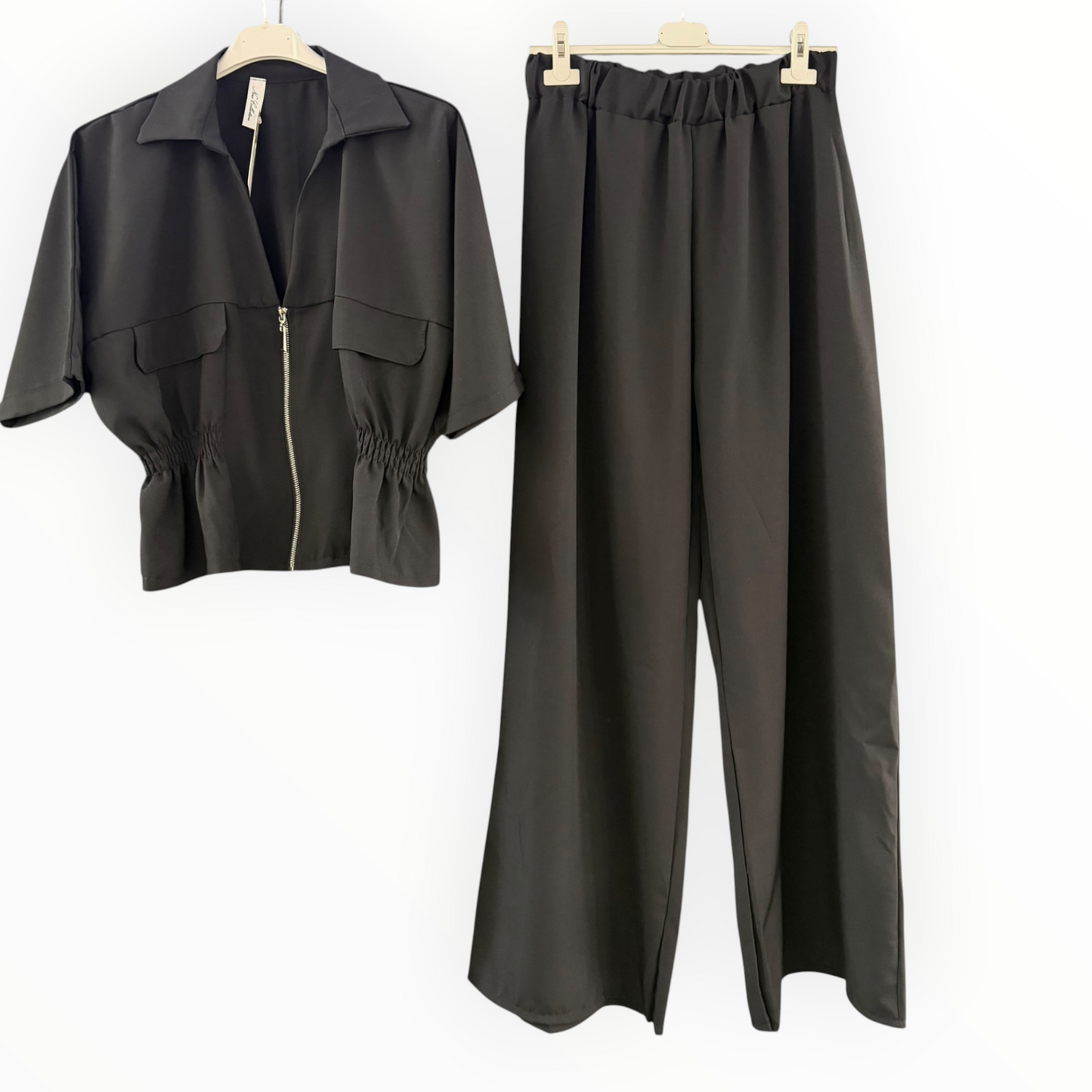 Mae safari style co-ord trouser suit - Black