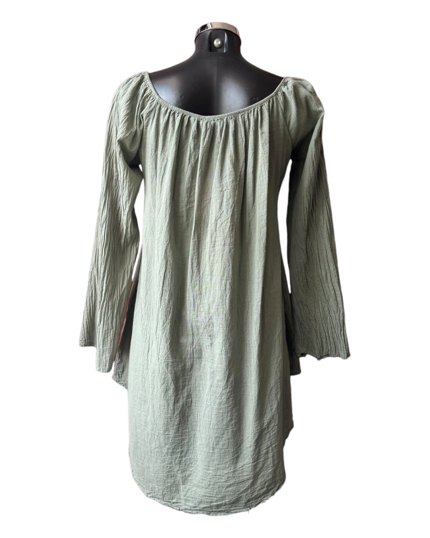 Sasha ruched smock tunic top - Khaki