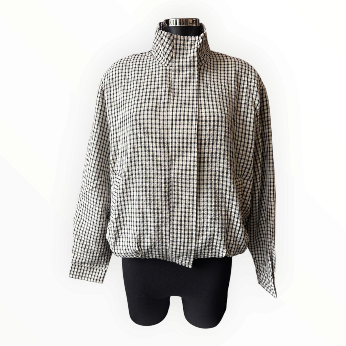 Tammy checked lightweight jacket - Black/cream