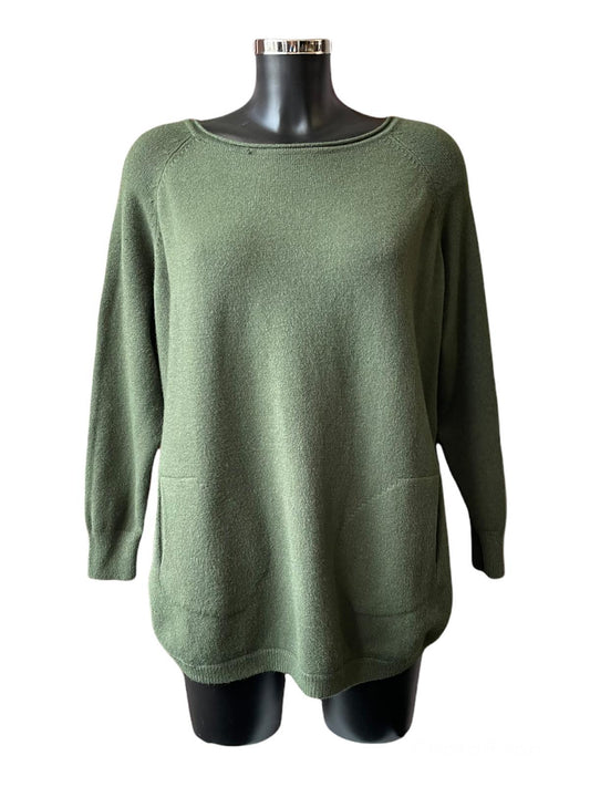 Callie button side soft knitted jumper - Khaki