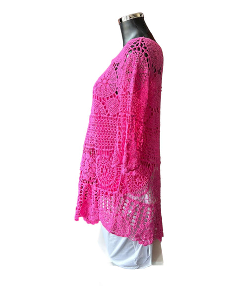 Bridgette 2 piece crochet top - cerise