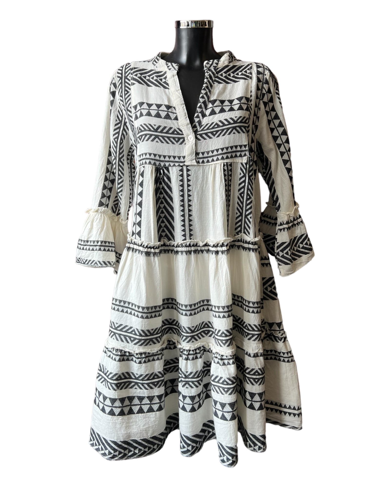 Drew premium range aztec smock dress Black Coco Ladieswear of Garstang