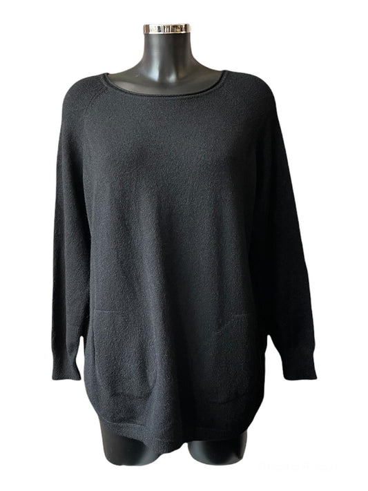 Callie button side soft knitted jumper - Black