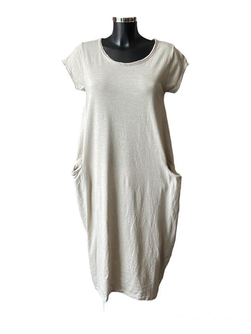 Gemma cotton T-shirt dress - Taupe