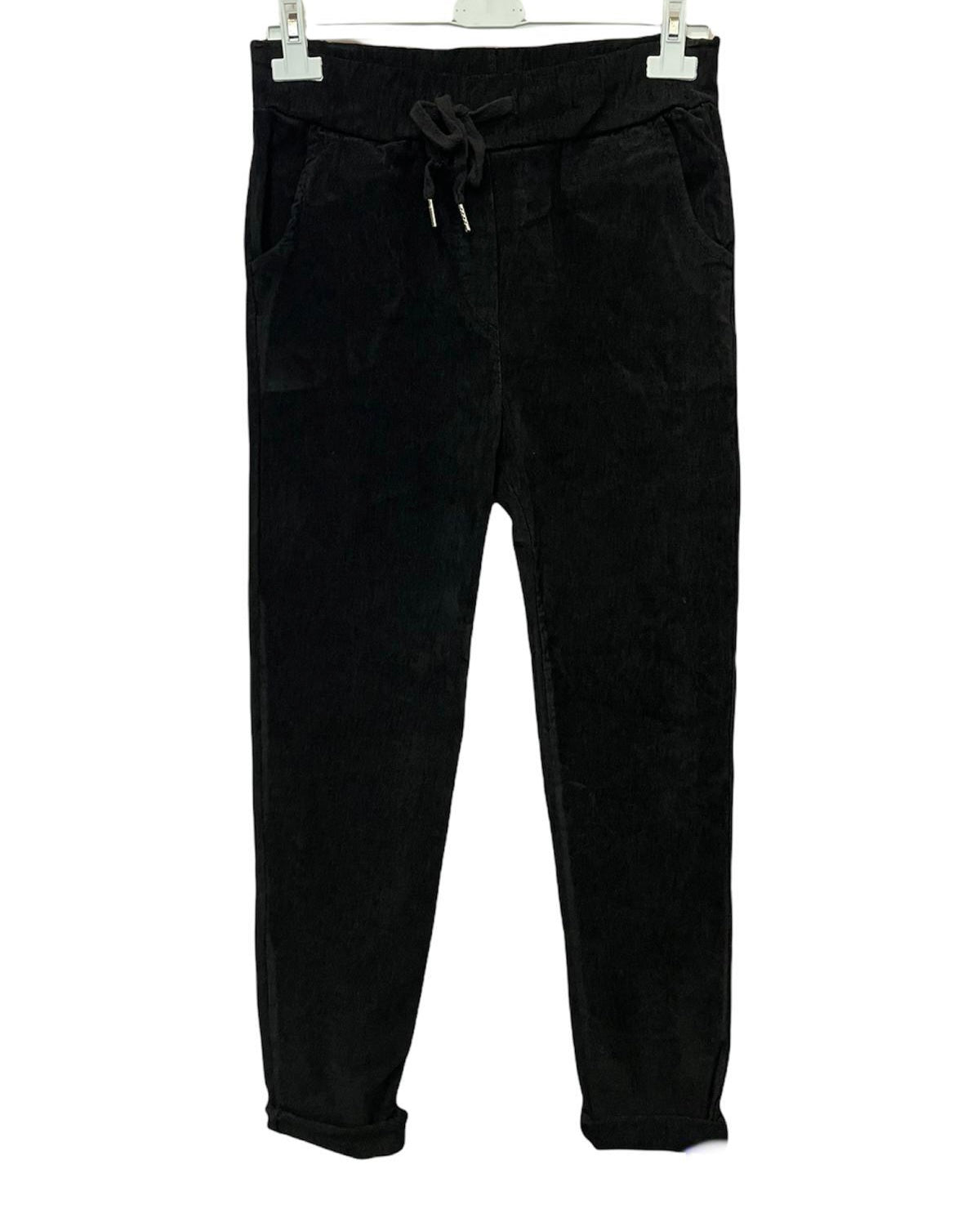Isla super stretchy cord trousers one size - Black
