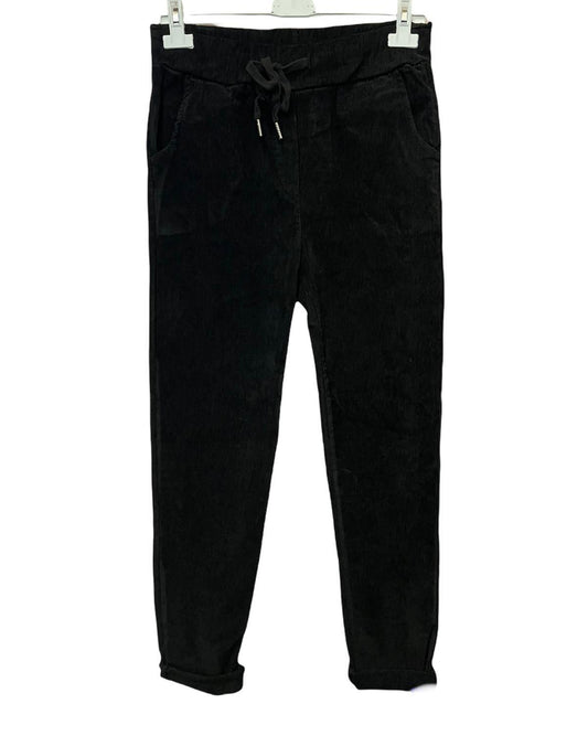 Isla super stretchy cord trousers one size - Black