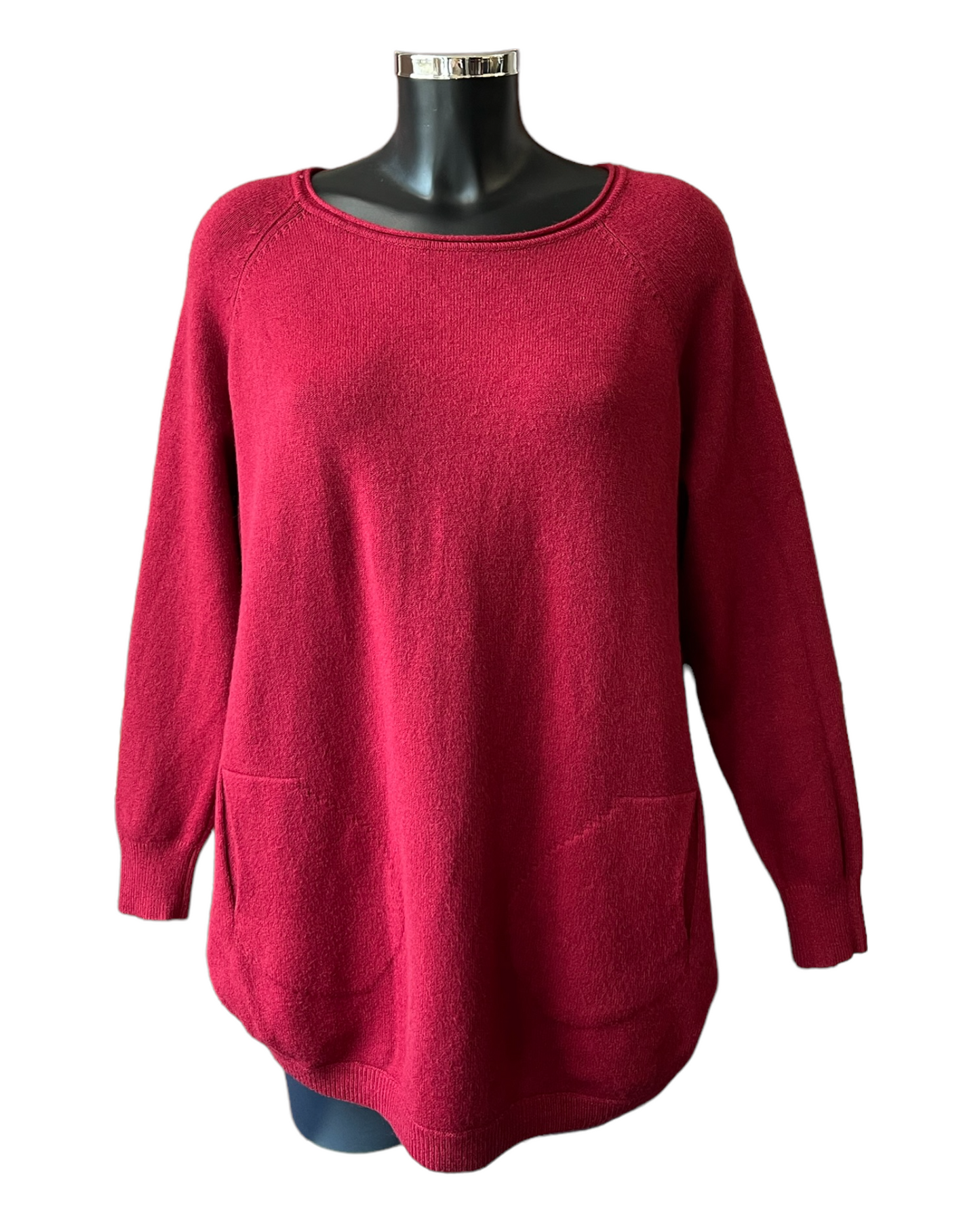 Callie button side soft knitted jumper - Bordeaux