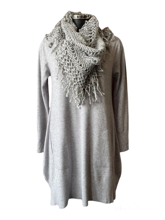 Penny fine knit tunic jumper & snood - Grey
