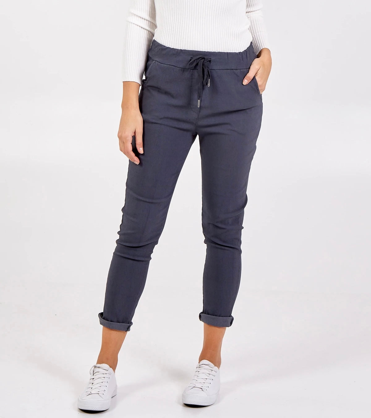 New Aria smooth super stretchy trousers - Charcoal