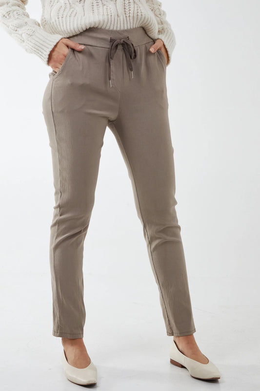 New Aria smooth super stretchy trousers - Taupe