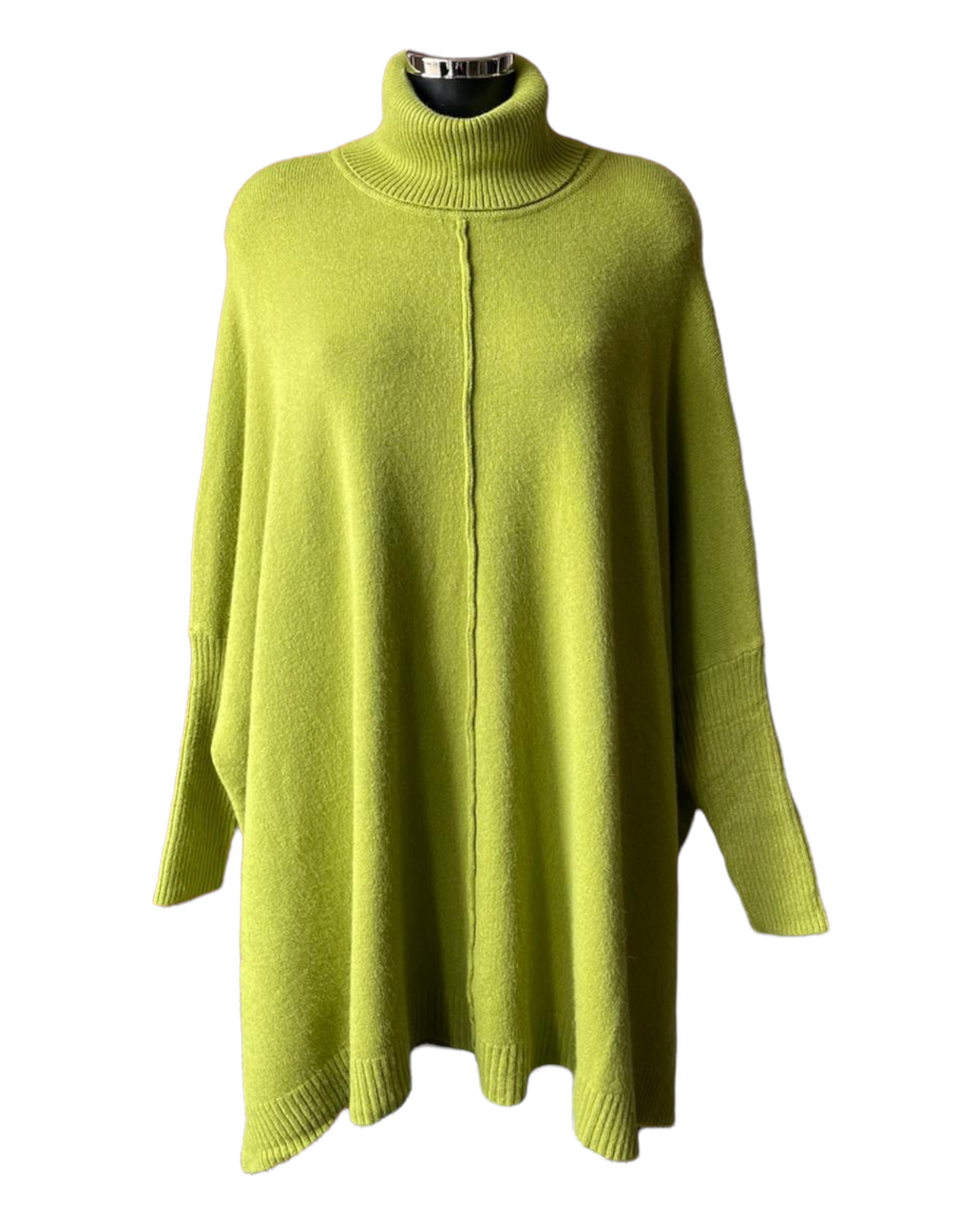 ZOE SOFT COWL NECK SWING JUMPER - LIME