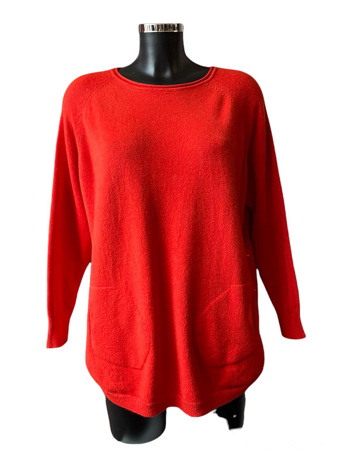 Callie button side soft knitted jumper - Orange