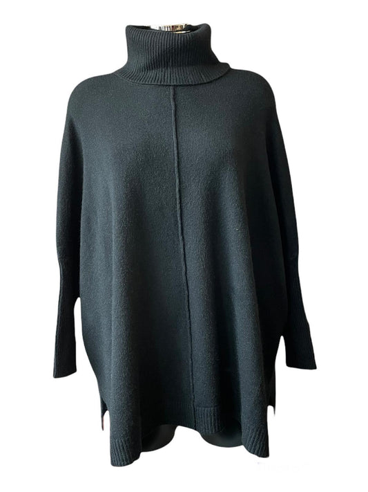 ZOE SOFT COWL NECK SWING JUMPER - BLACK