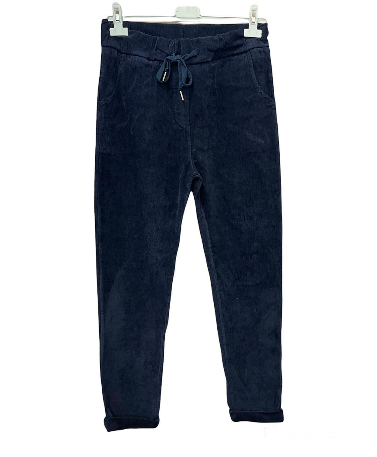 Isla super stretchy cord trousers one size - Navy