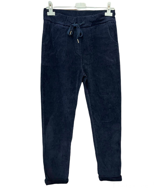 Isla super stretchy cord trousers one size - Navy