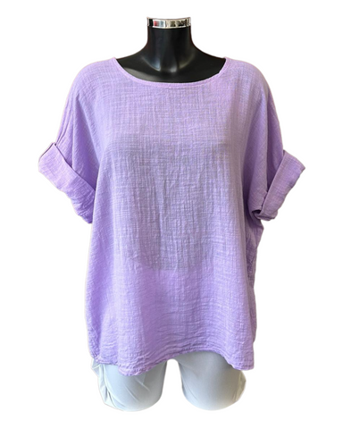 Mia best seller linen mix top - Lilac