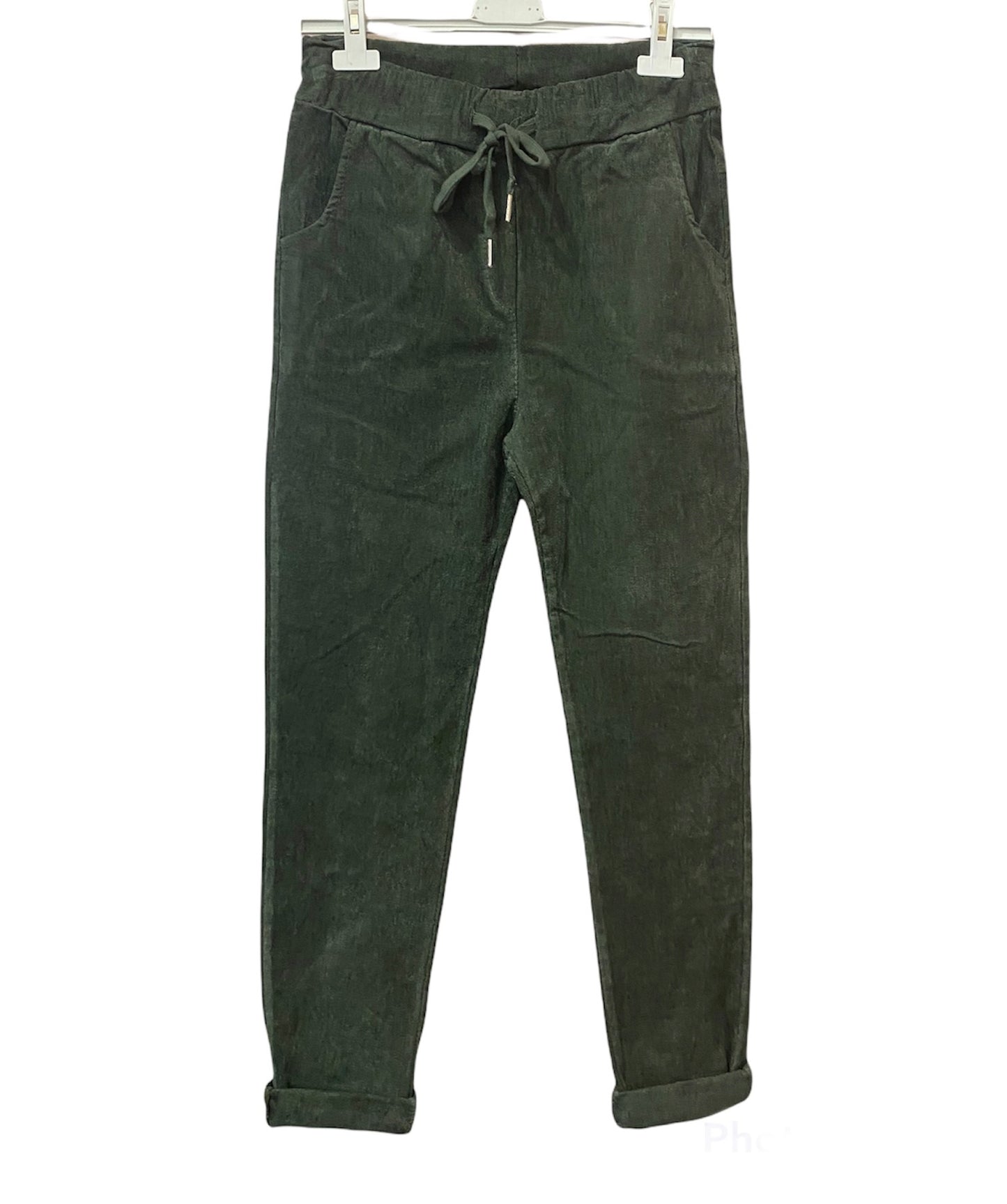 Isla super stretchy cord trousers one size - Khaki